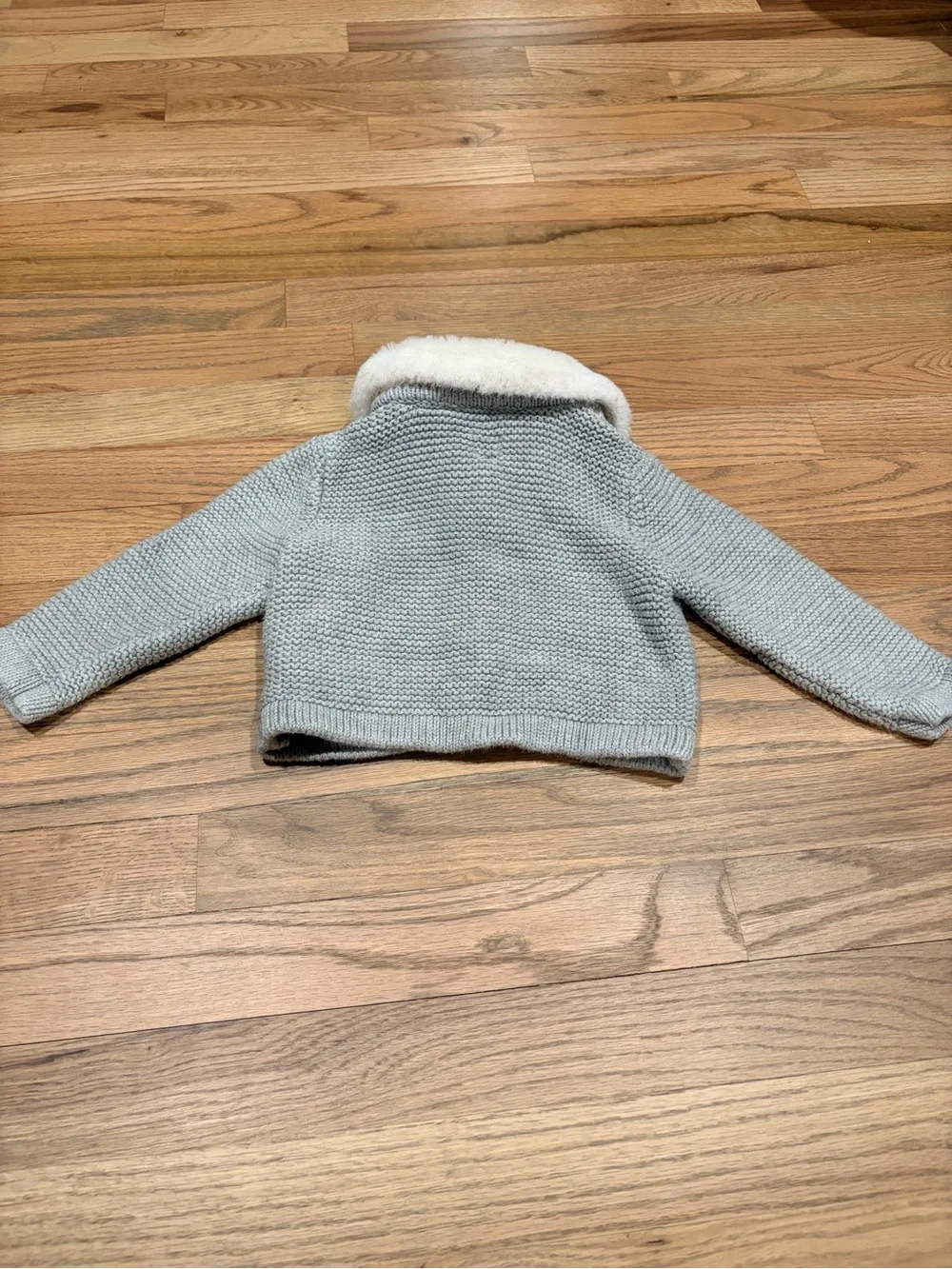Gap toddler girl sweater cardigan with fur collar